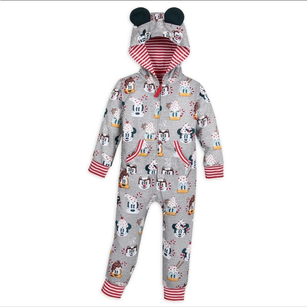 Disney Store Mickey Mouse and Friends holiday romper pajama set